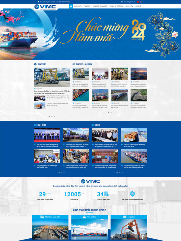Mẫu thiết kế website hàng hải 