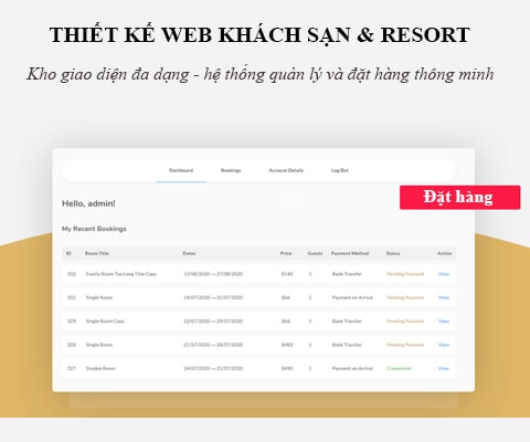 Thiết kế website khách sạn, resort đẳng cấp