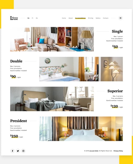 Thiết kế website khách sạn sang trọng