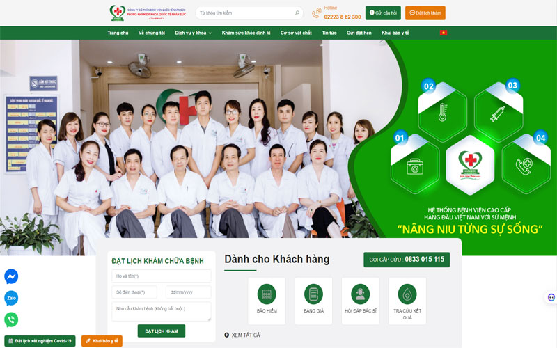 Thiết kế website bệnh viện phòng khám