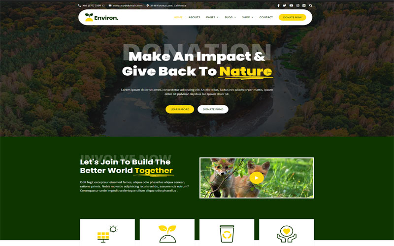 Mẫu thiết kế website môi trường chuyên nghiệp