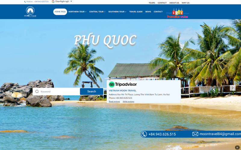 Mẫu thiết kế website du lịch 