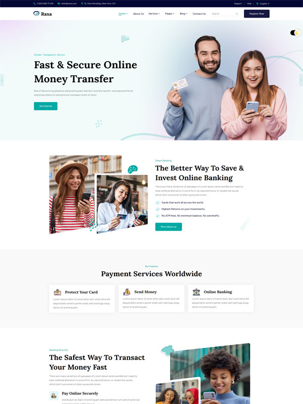 Mẫu thiết kế website ngân hàng, tài chính ấn tượng