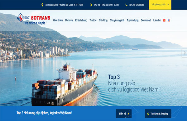 Template thiết kế website xuất nhập khẩu - Sontrans Logistic