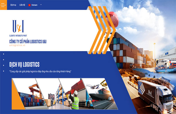 Giao diện website xuất nhập khẩu - Logistic U&I
