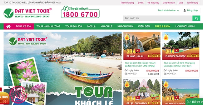 Website du lịch VietFun Travel