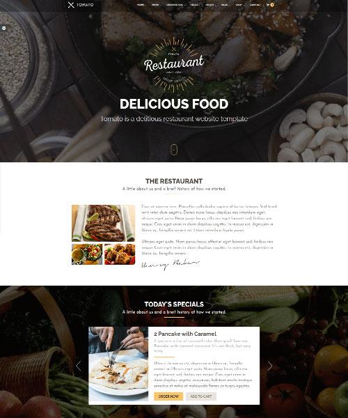 Giao diện trang chủ thiết kế website Nhà hàng