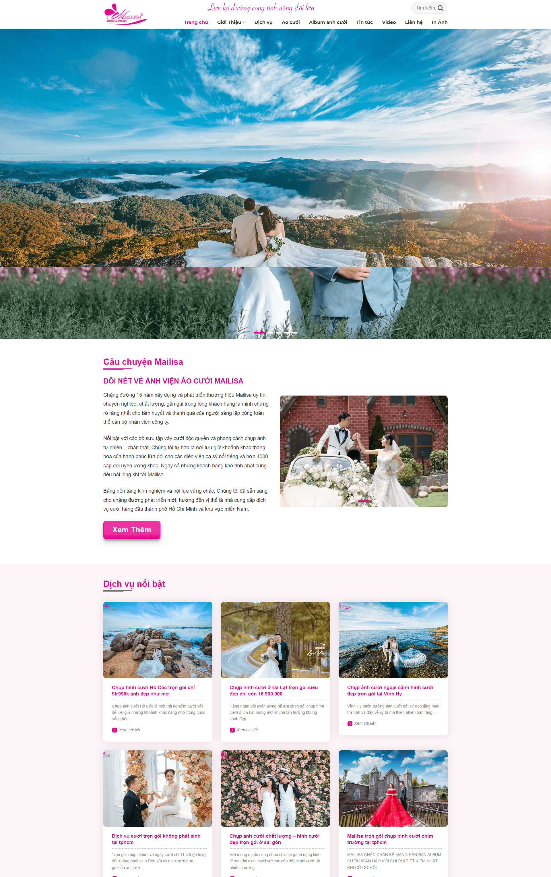 Tạo website ảnh viện áo cưới miễn phí tốt nhất
