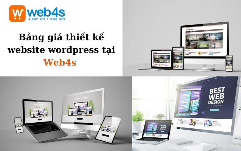 Bảng giá thiết kế website wordpress tại Web4s 