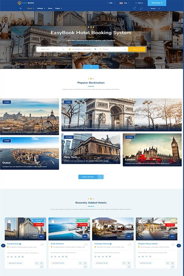 Easybook - Mẫu Website đặt phòng Khách sạn và Tour du lịch