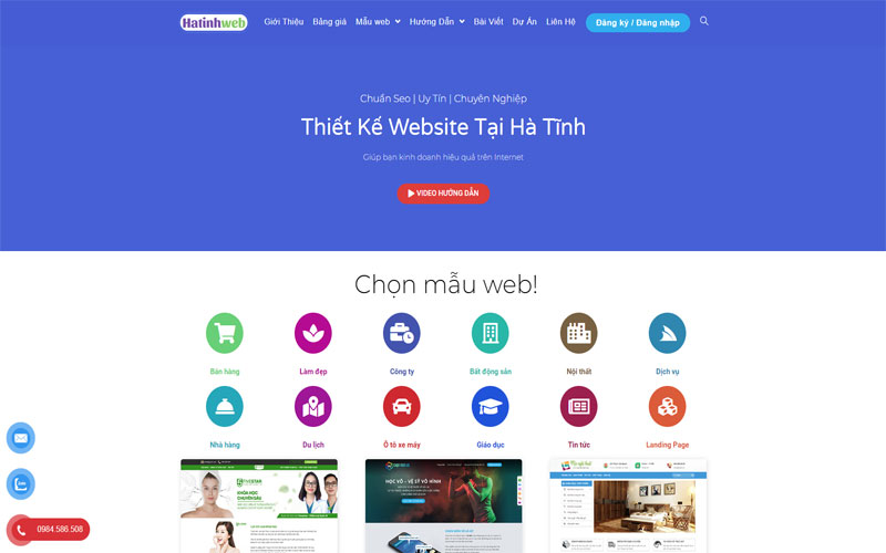 Công ty thiết kế website tại Hà Tĩnh - Hatinhweb