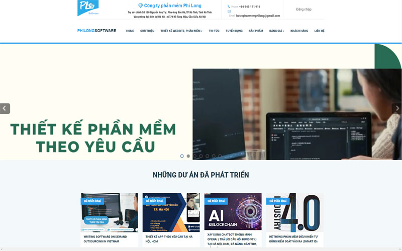 Công ty thiết kế website tại Hà Tĩnh Phi Long Software