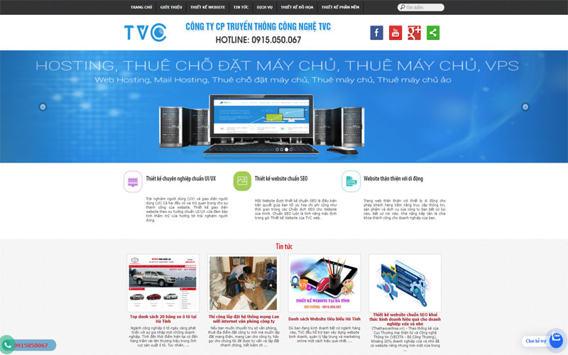 Công ty thiết kế website tại Hà Tĩnh TVC Media