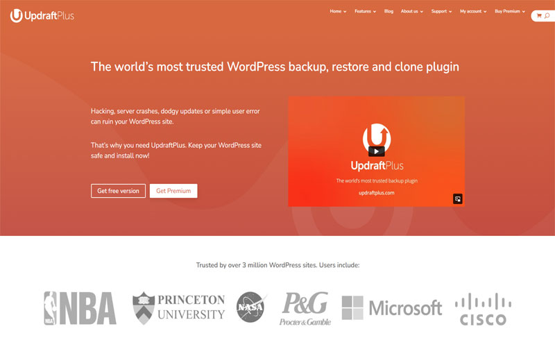 Top 8 Plugin Backup WordPress - UpdraftPlus