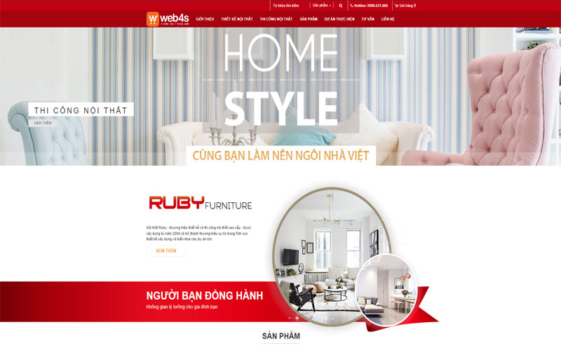 Mẫu thiết kế website nội thất