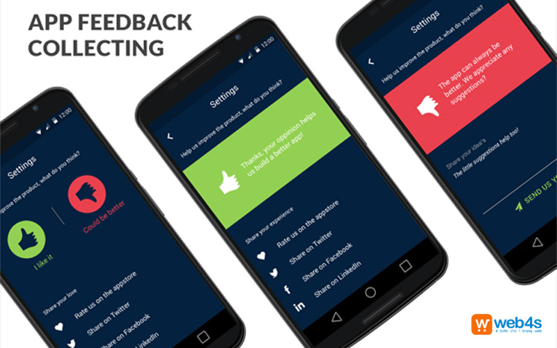 Loại ứng dụng nào hỗ trợ in-app feedback?