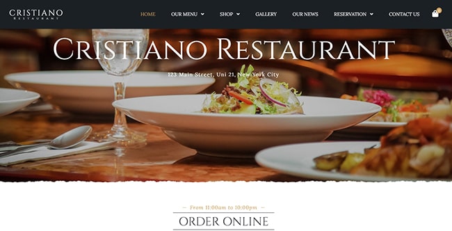 Mẫu template web nhà hàng đẹp