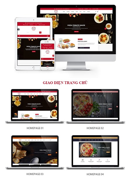 Thiết kế Website nhà hàng quán ăn tại Web4s