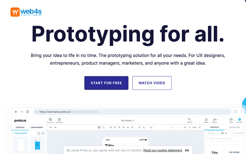 Proto.io là một công cụ thiết kế UX/UI mạnh mẽ