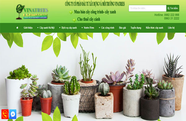 thiết kế web bán cây xanh vinatree