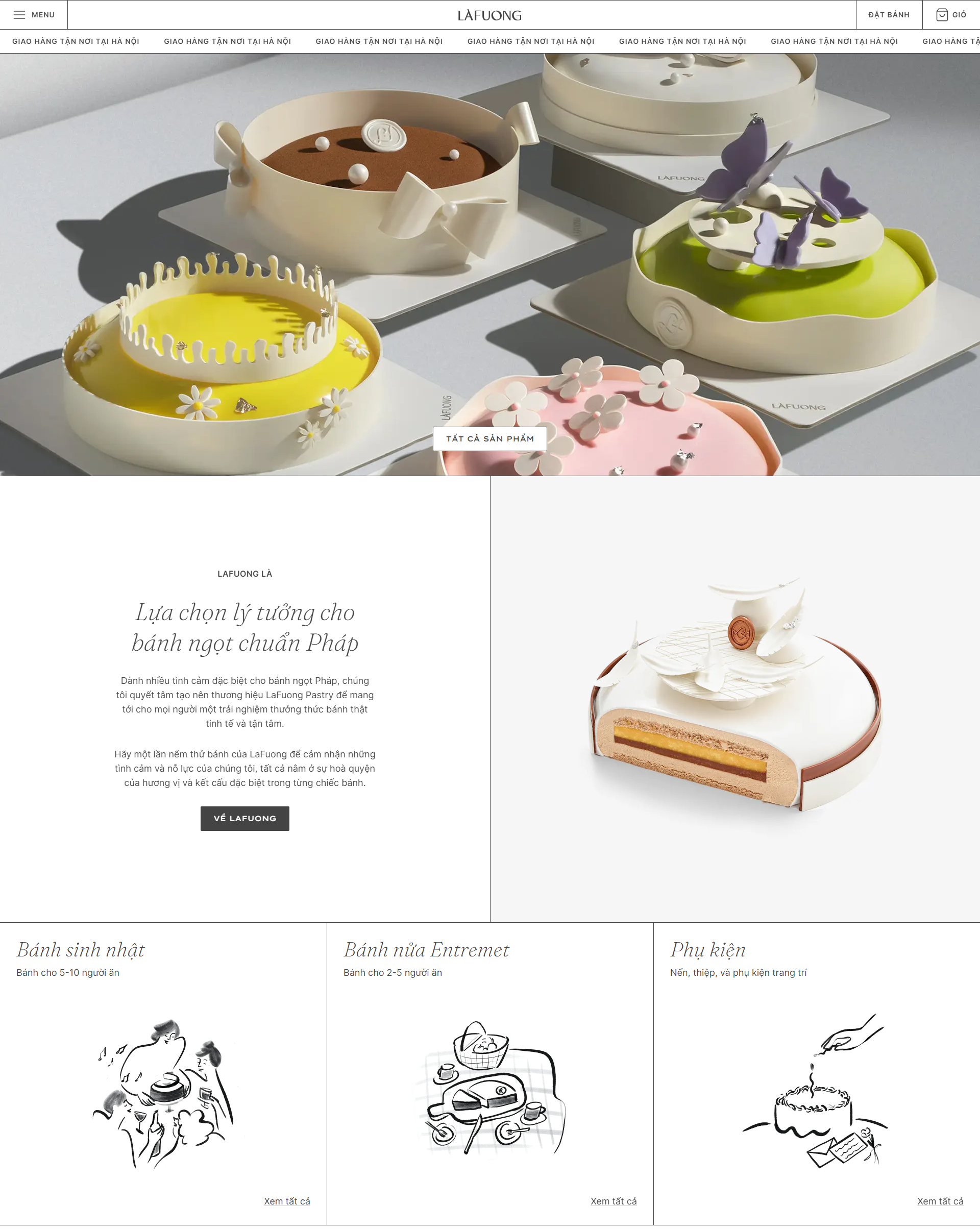 Mẫu thiết kế website bán bánh gato, bánh sinh nhật