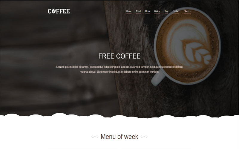 Mẫu thiết kế website giới thiệu sản phẩm cà phê
