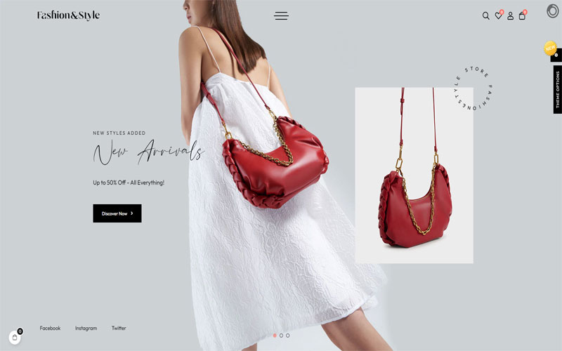 Mẫu website giới thiệu sản phẩm túi xách 