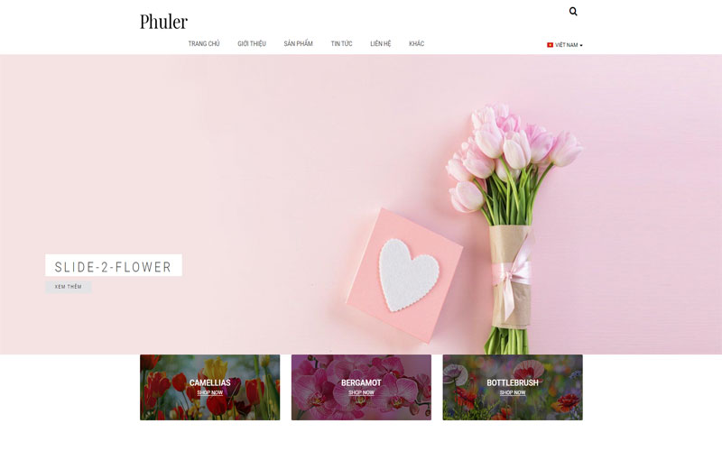 Mẫu thiết kế website bán hoa tươi