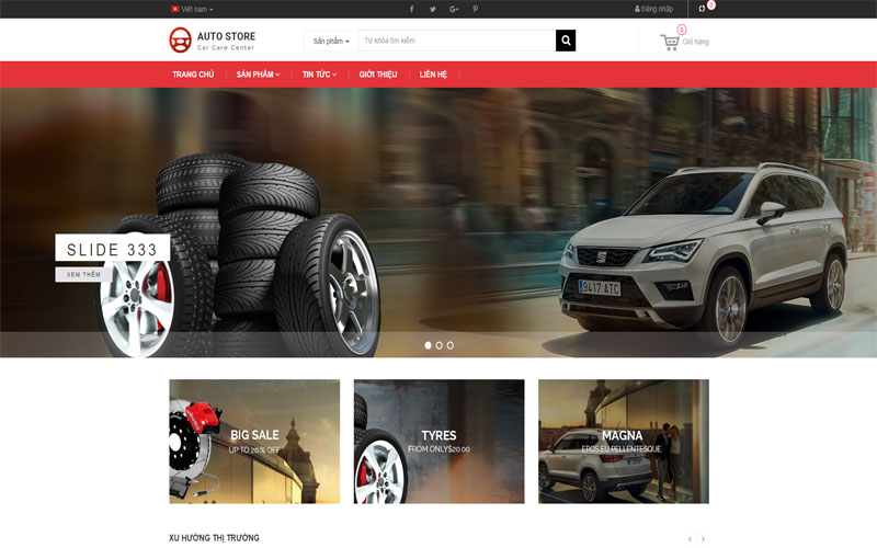 Mẫu thiết kế website bán ô tô
