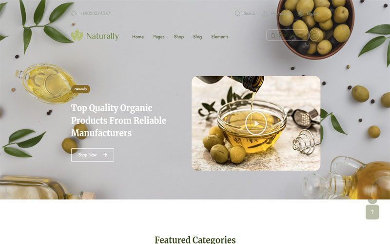 Mẫu website giới thiệu sản phẩm thực phẩm organic