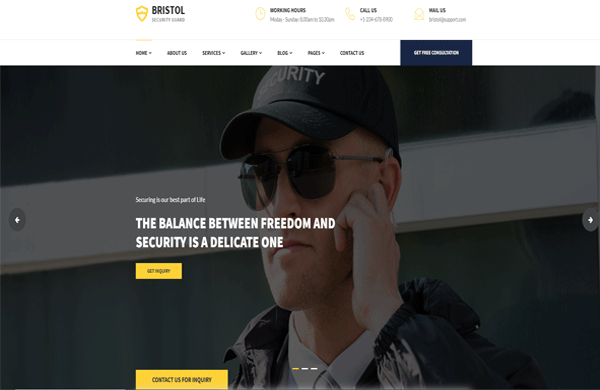 Mẫu thiết kế website dịch vụ bảo vệ hiện đạI