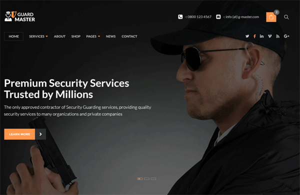 Mẫu thiết kế website dịch vụ bảo vệ mới nhất