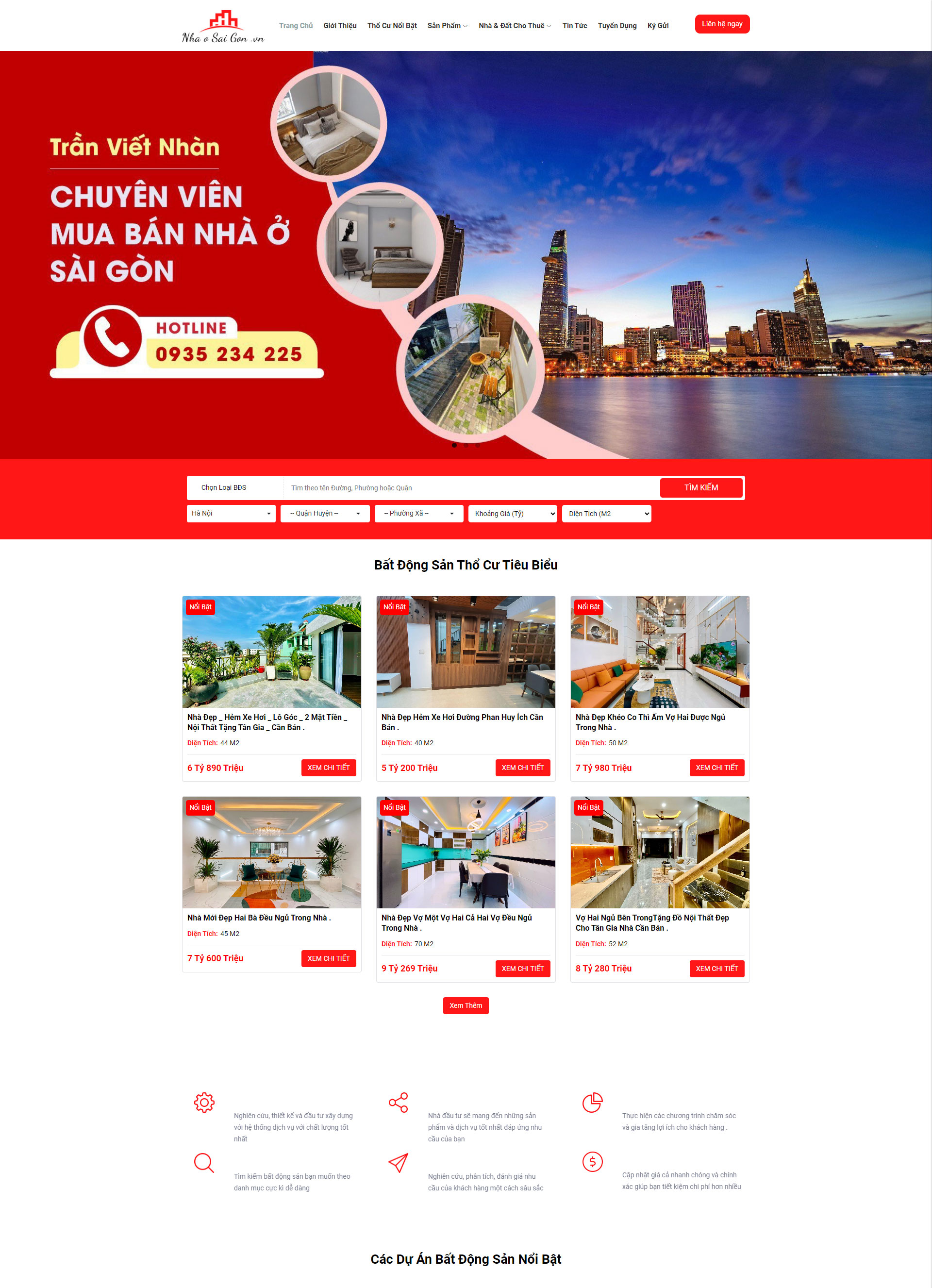 Mẫu thiết kế website bất động sản 