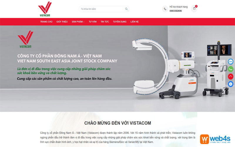 Mẫu thiết kế website thiết bị y tế