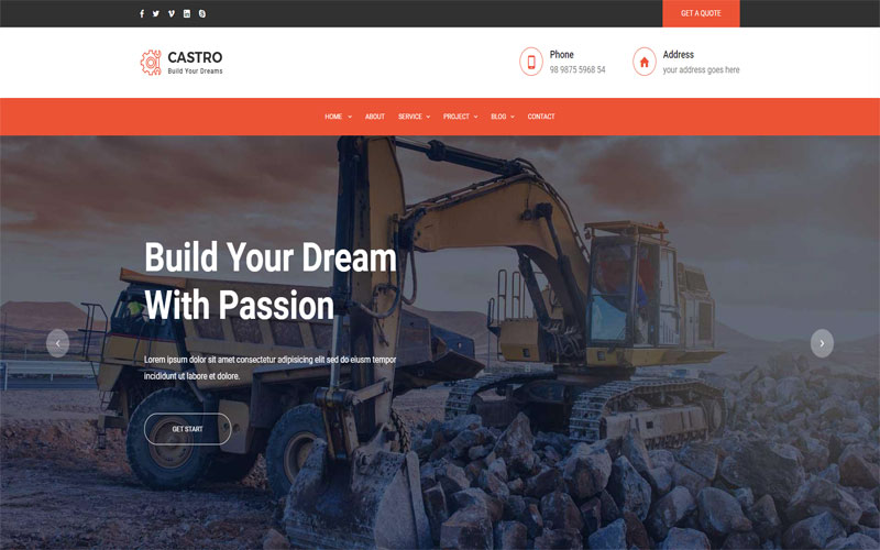 Mẫu thiết kế website công ty xây dựng chuyên nghiệp 