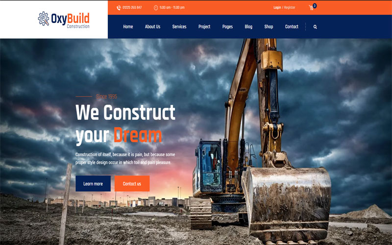 Mẫu thiết kế website công ty xây dựng thu hút