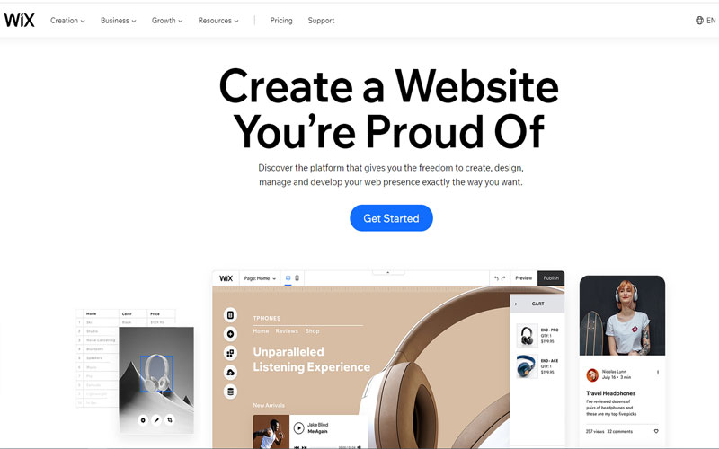 Thiết kế website tại Huế bằng Wix