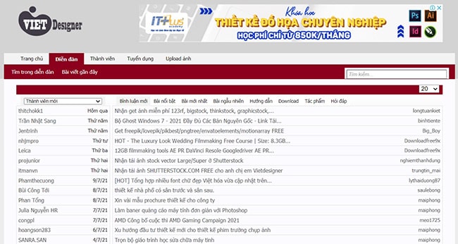 Diễn đàn thiết kế website Việt Designer
