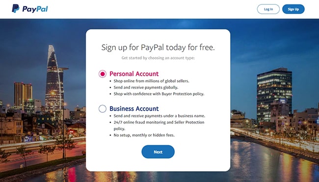 Cách đăng ký PayPal
