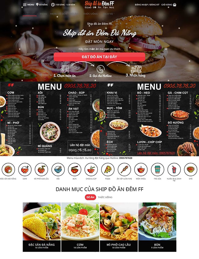 Mẫu thiết kế web bán đồ ăn vặt 4