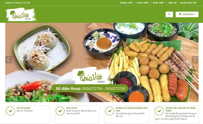 Mẫu thiết kế web bán đồ ăn vặt 5