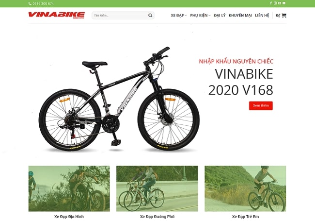Mẫu thiết kế website bán xe đạp 2