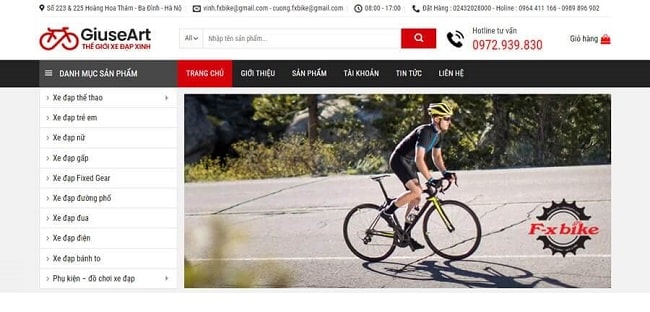 Mẫu thiết kế website bán xe đạp 5