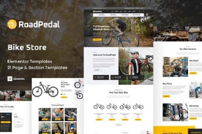 Mẫu thiết kế web cửa hàng xe đạp