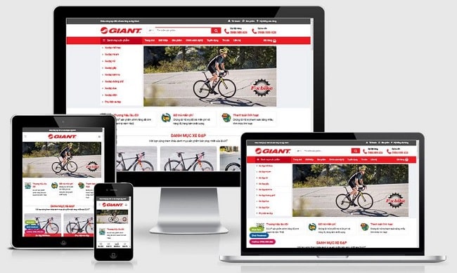 Thiết kế website bán xe đạp chuẩn Responsive