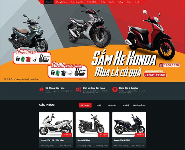 Mẫu thiết kế website xe máy 2