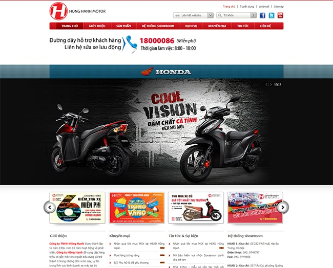 Mẫu thiết kế web xe máy 3