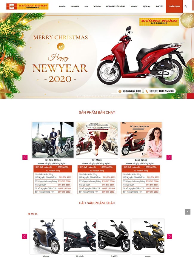 Mẫu thiết kế web bán xe máy 7