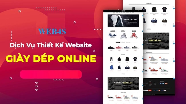 Dịch vụ thiết kế web giày dép online Web4s