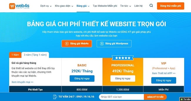Bảng giá thiết kế website tại Hà Nam